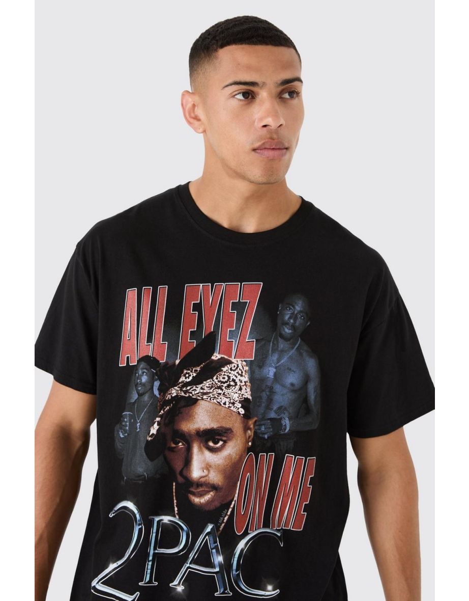 Oversized Tupac License T-shirt - black - 2