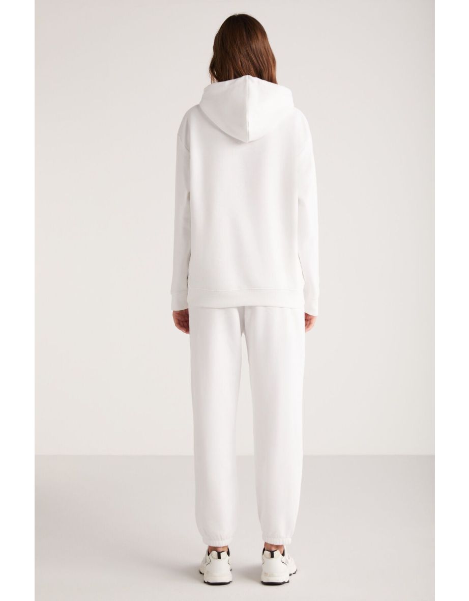 MIRAI Women's Fleece Soft White Sweatpants - 3