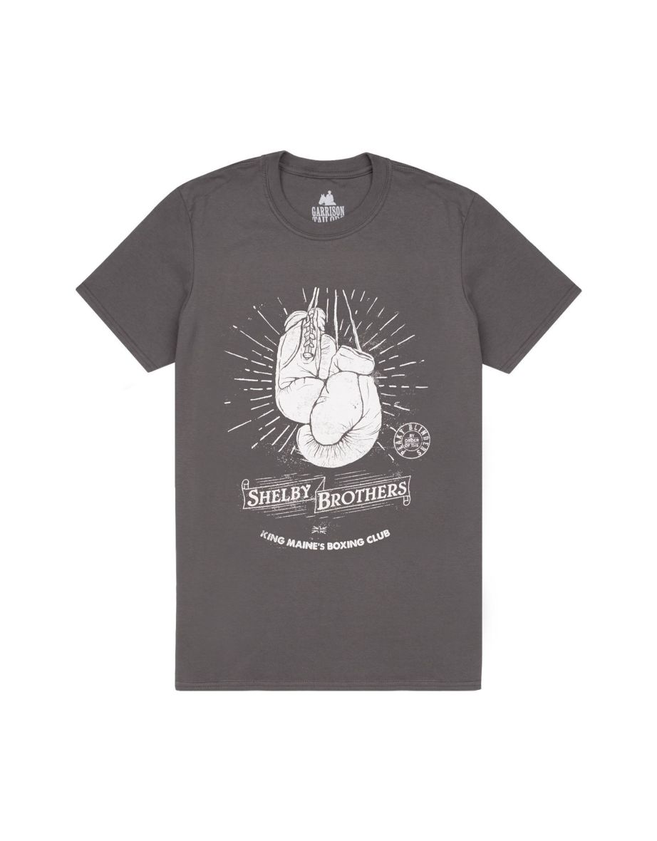 Peaky Blinders Mens Boxing Club Shelby Brothers T-Shirt - Grey