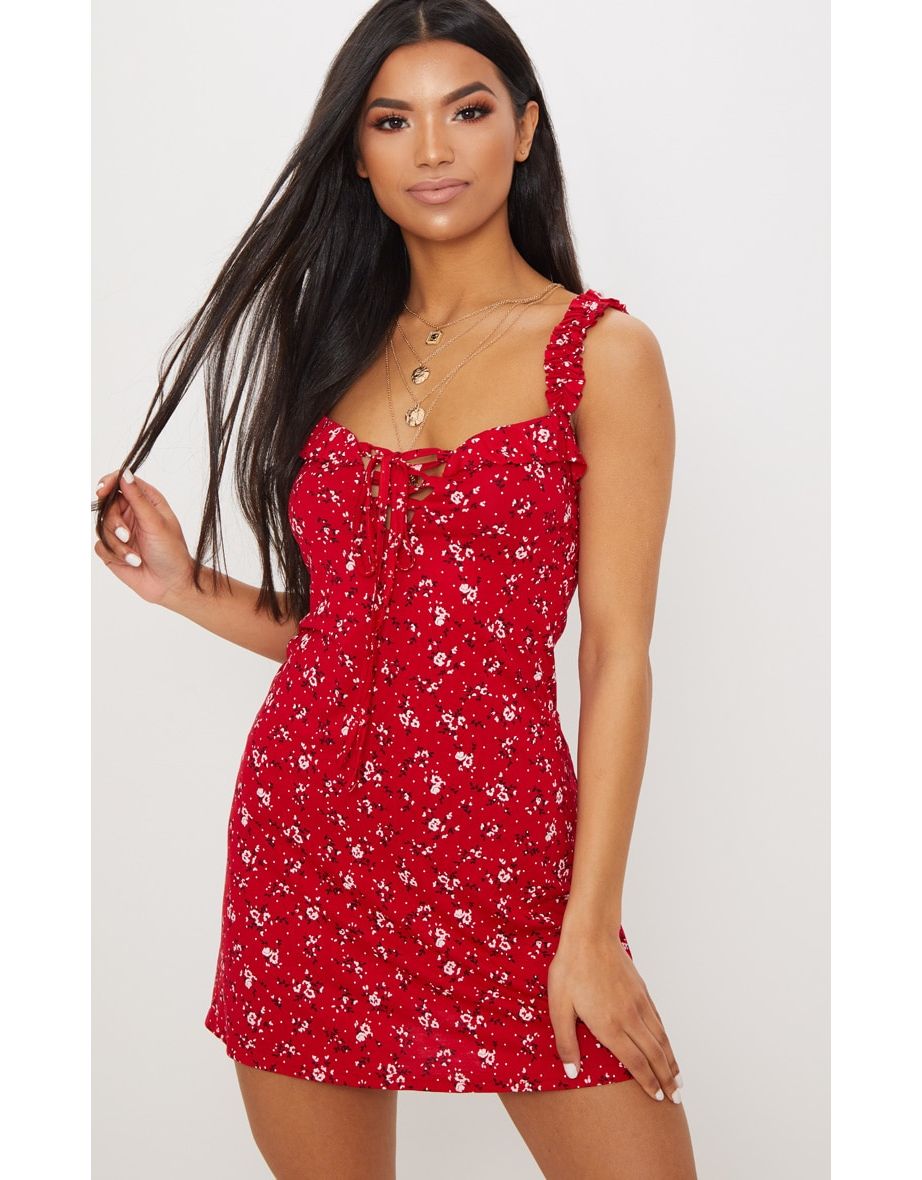 plt red summer dress