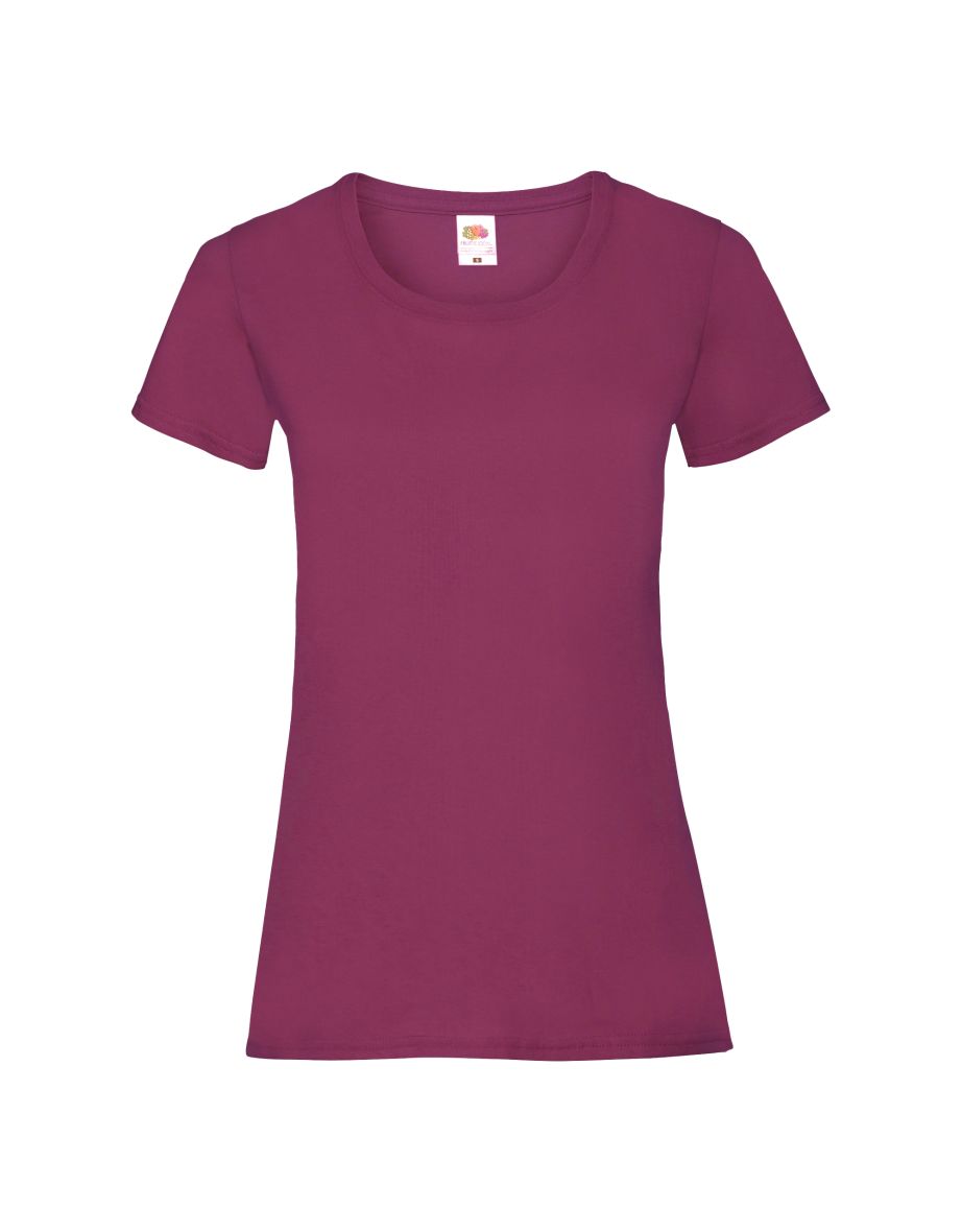 Fruit Of The Loom Ladies/Womens Lady-Fit Valueweight Short Sleeve T-Shirt (Pack Of 5) - Burgundy