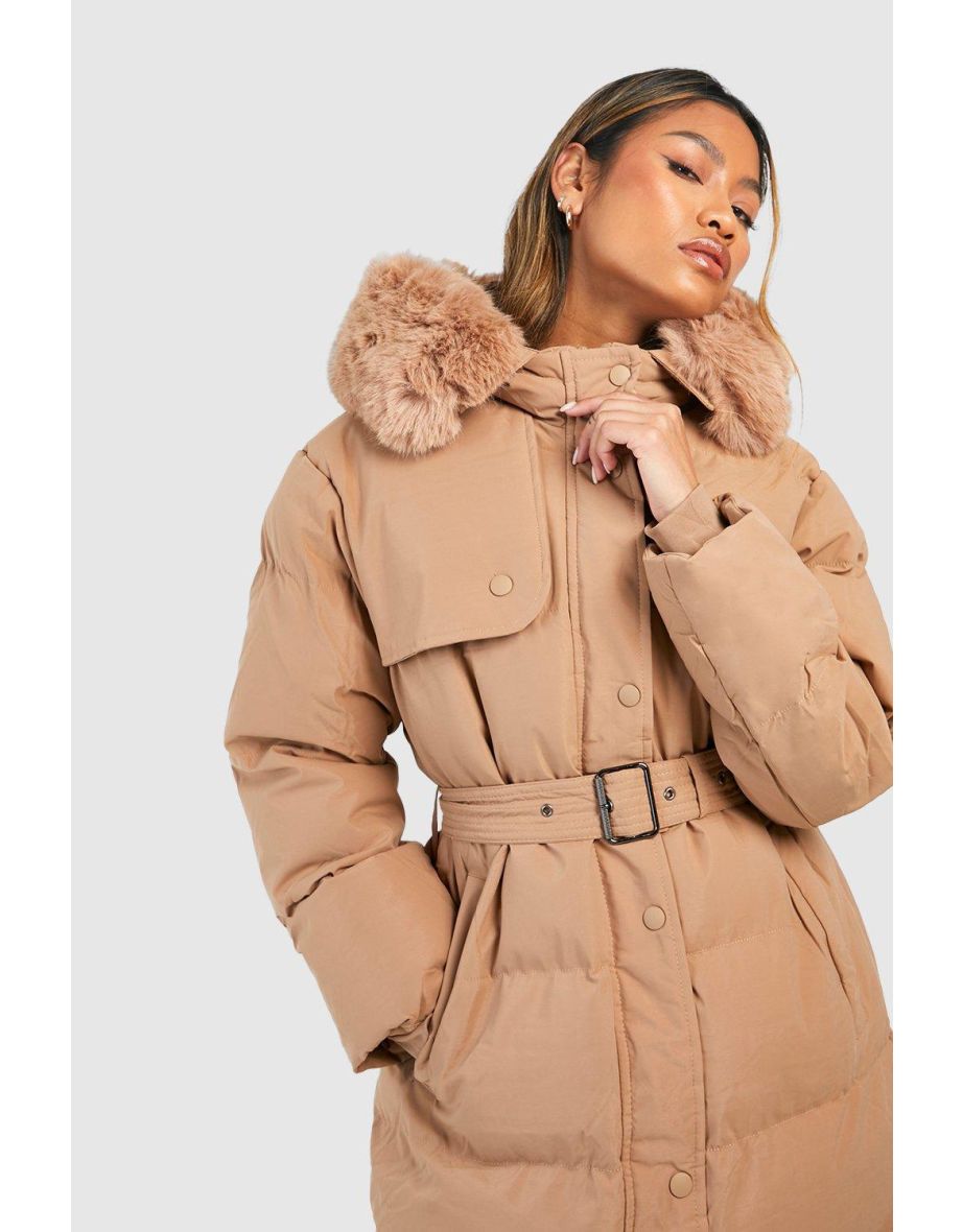 Faux Fur Trim Parka - 3