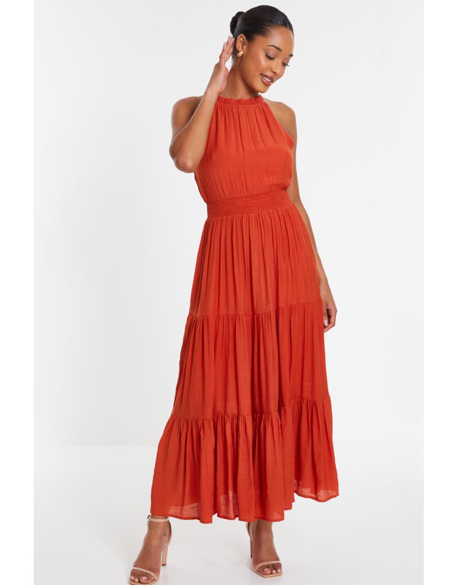 Quiz high neck maxi dress best sale