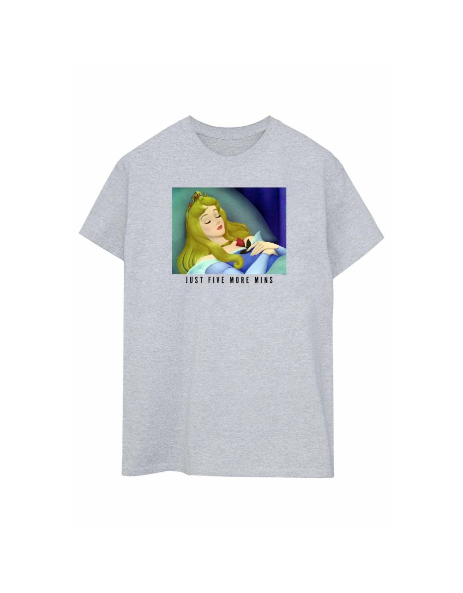 Disney Princess Womens/Ladies Sleeping Beauty Five More Minutes Cotton Boyfriend T-Shirt - Sports Grey
