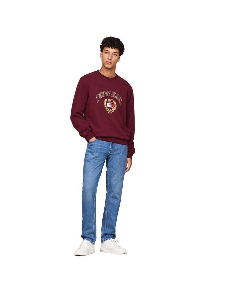 Men's Tommy Hilfiger Logo Embroidery Crewneck Sweatshirt in Purple - 4