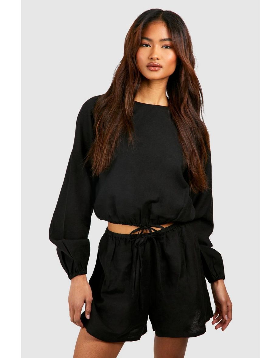 Tall Beach Shorts And Puff Sleeve Top Co-ord