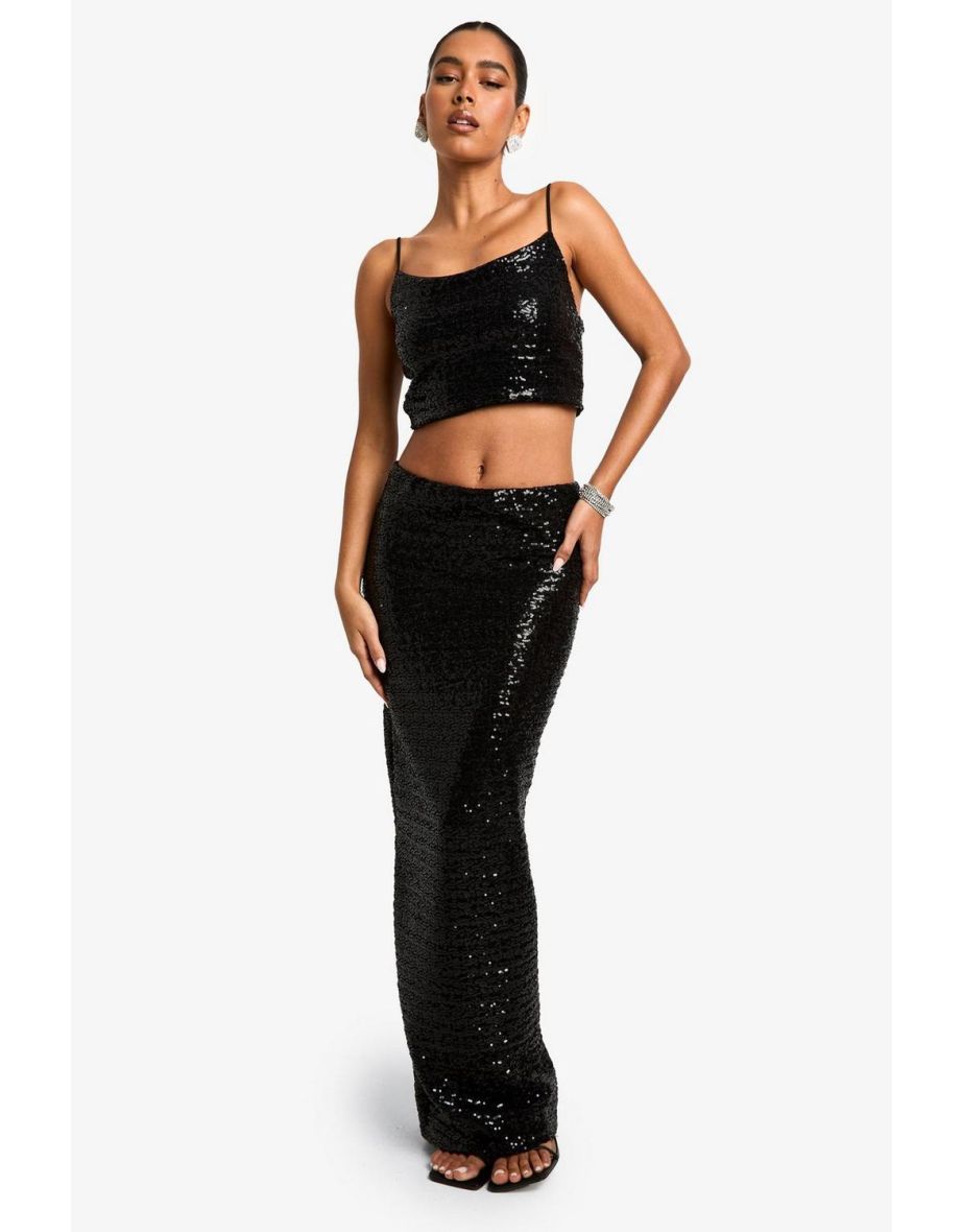 Sequin Maxi Skirt Co Ord