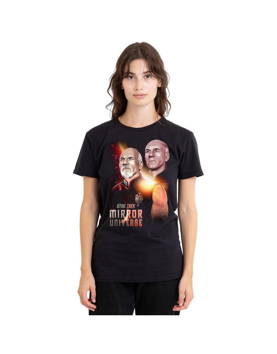 Star Trek Unisex Adult Mirror Jean-Luc Picard T-Shirt - Black