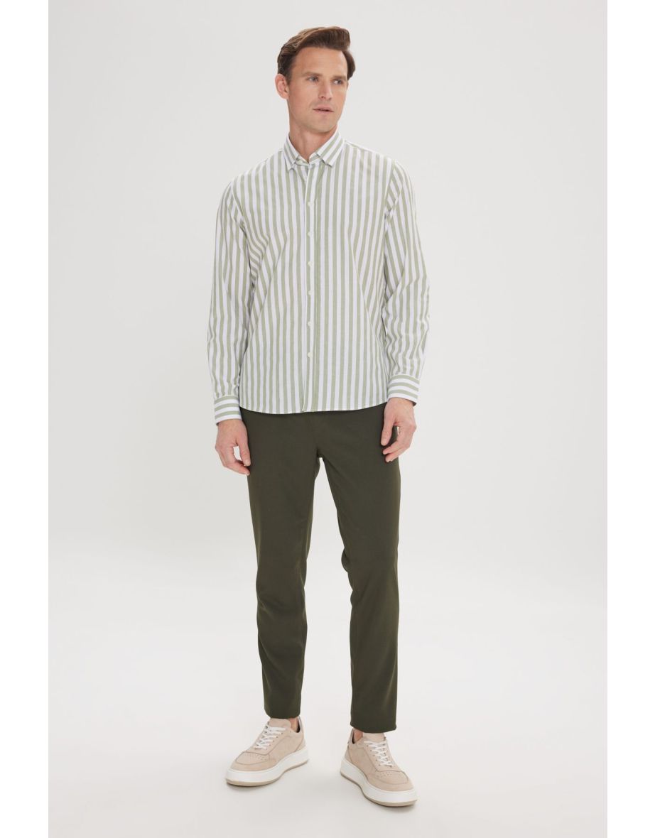 Ac&Co Green Striped Shirt