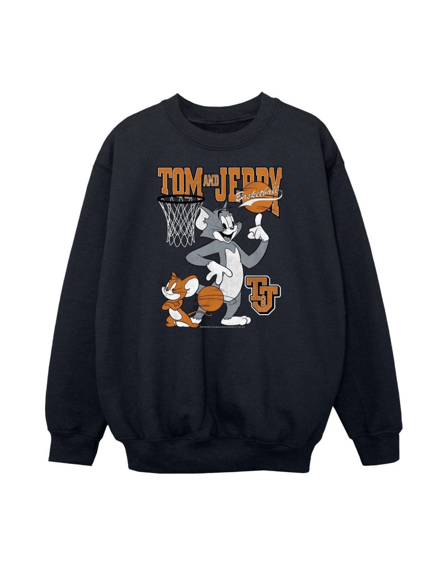 Tom and Jerry Boys Spinning Basketball Sweatshirt - Black