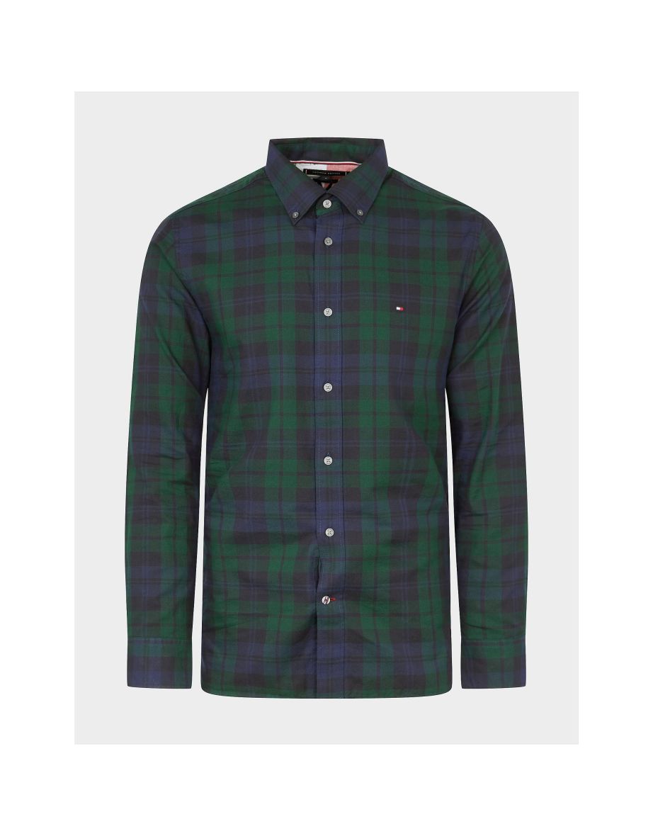 Men's Tommy Hilfiger Black Watch Tartan Long Sleeve Shirt in Blue - 4