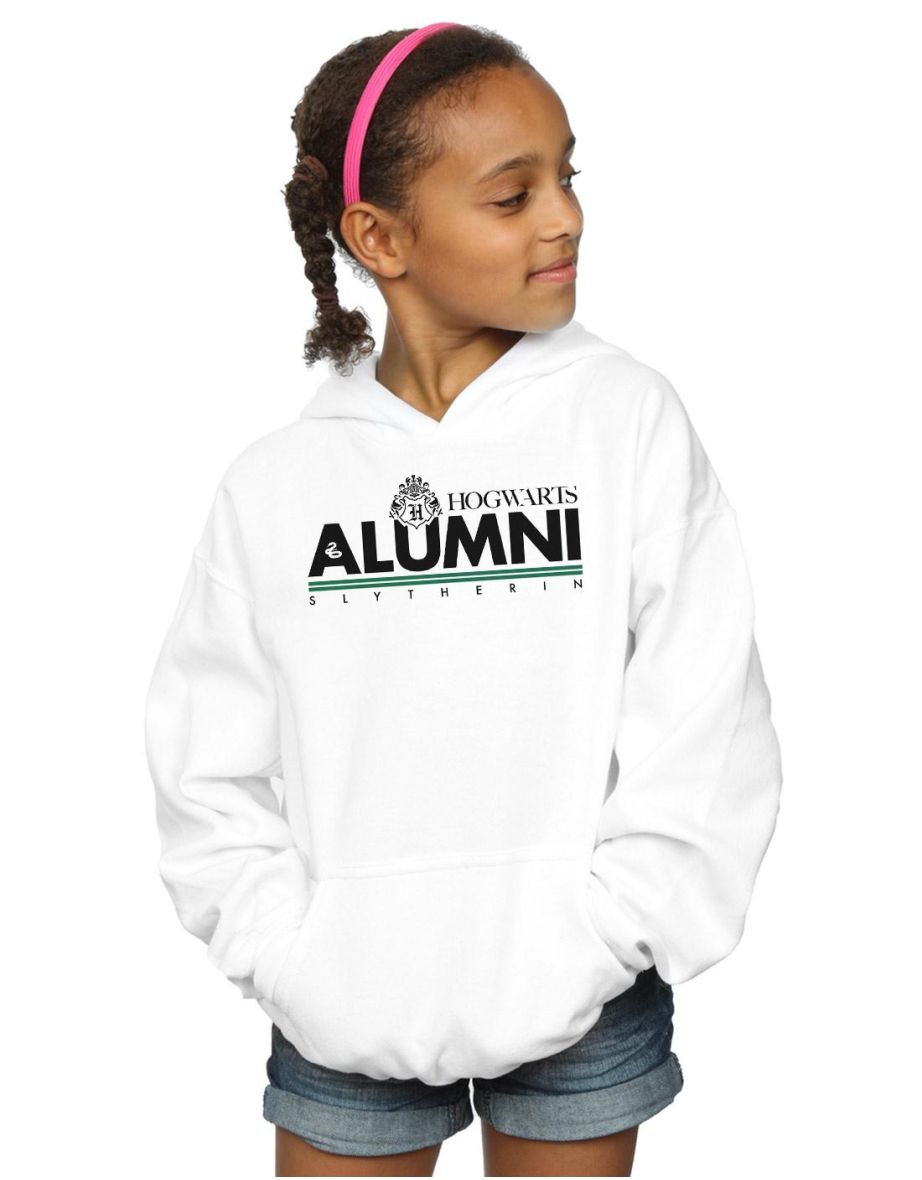 Harry Potter Girls Hogwarts Alumni Slytherin Hoodie - White