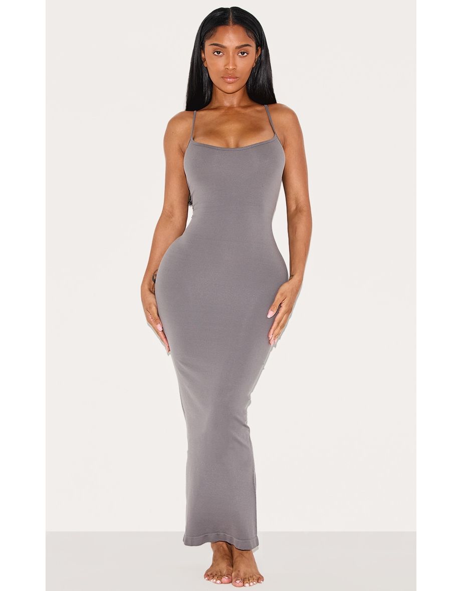 Shape Charcoal Stretch Seamless Strappy Maxi Dress