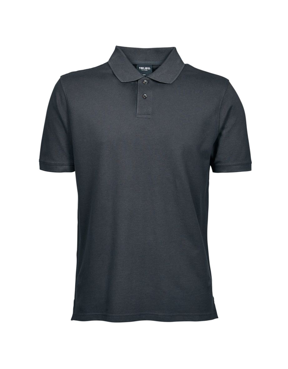 Tee Jays Mens Heavy Pique Short Sleeve Polo Shirt - Dark Grey
