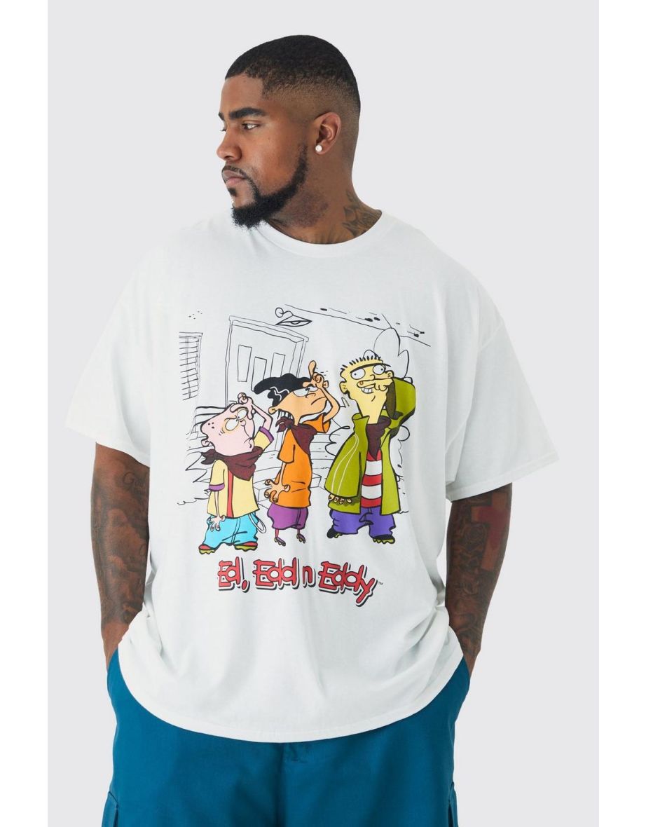 Plus Ed Edd n Eddy License Print T-shirt In White - white