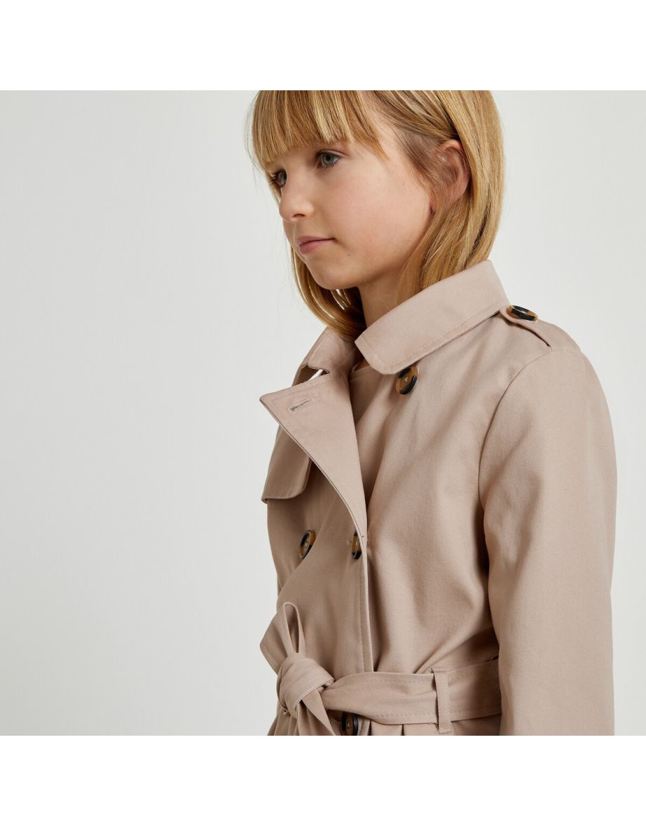 Cotton Belted Trench Coat - 6