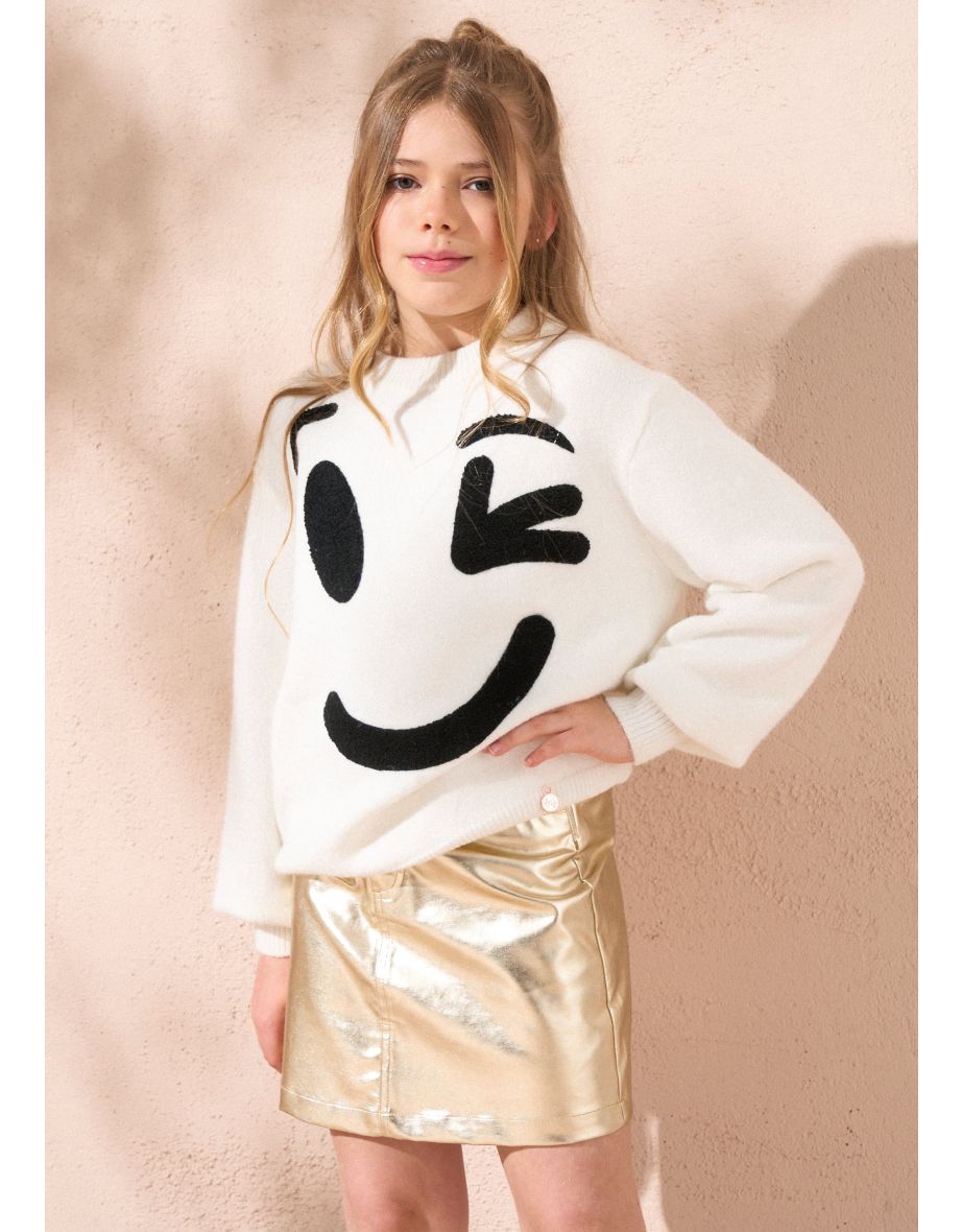 Shanti Ivory Smiley Face Jumper