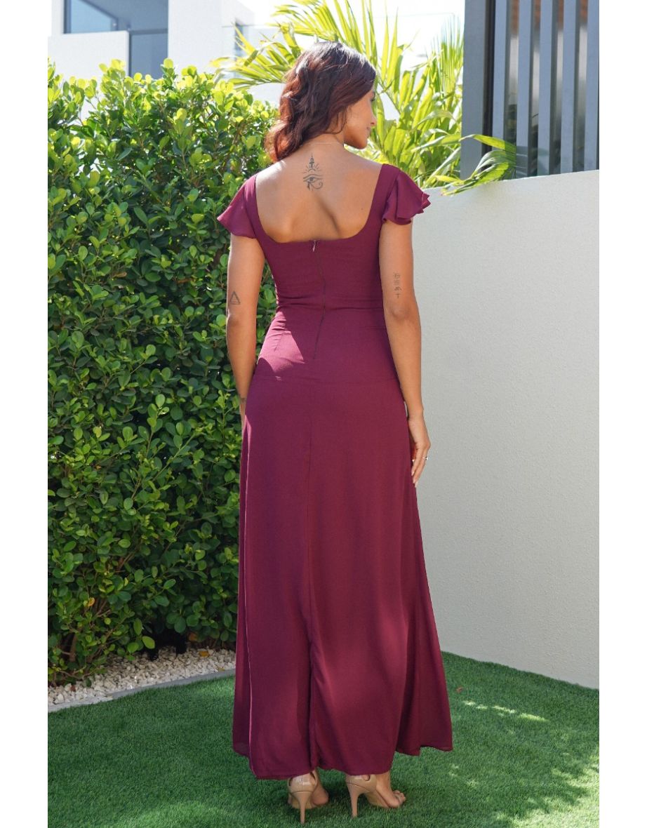 TFNC Jula Burgundy Maxi Dress - 2