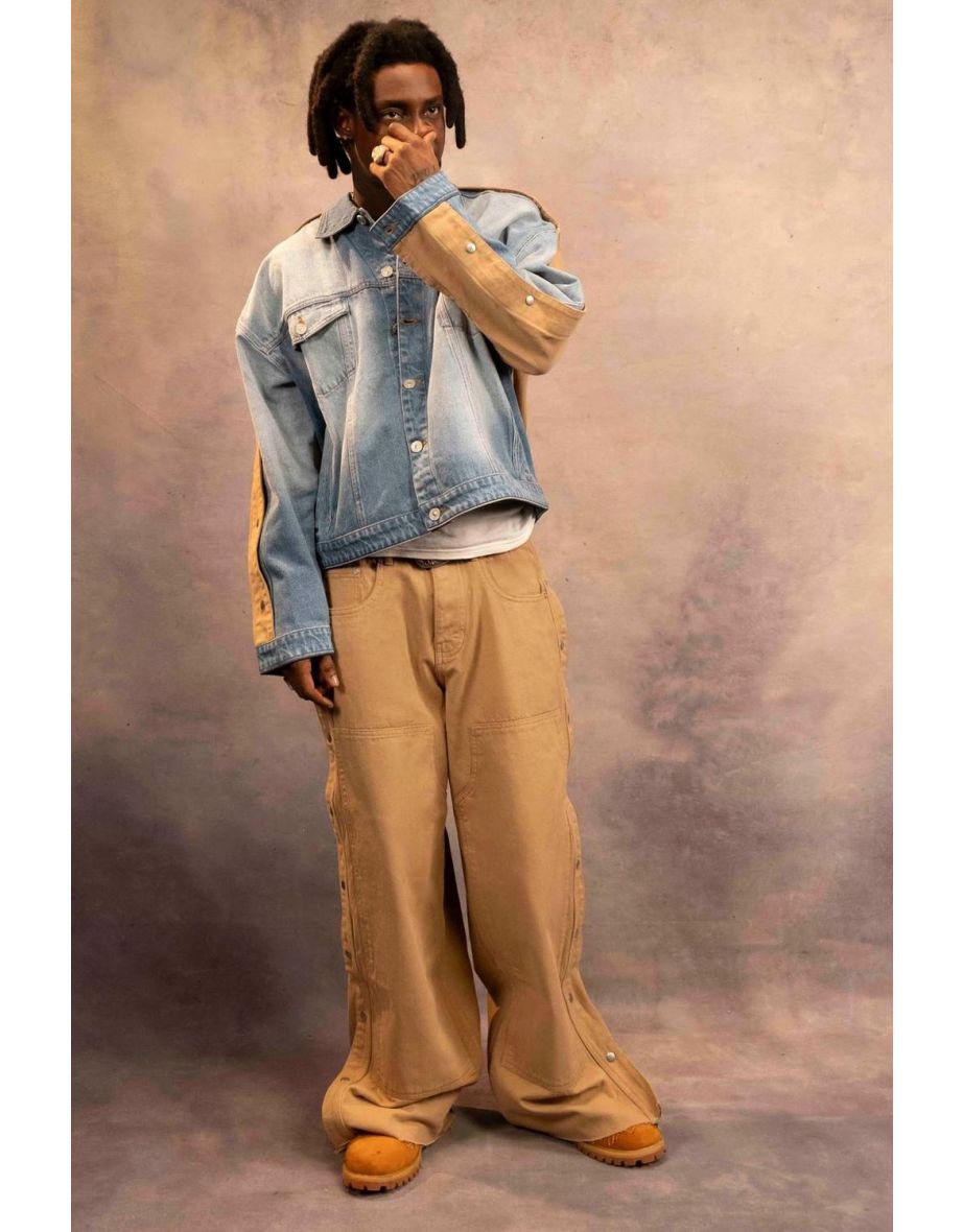 Extreme Baggy Rigid Double Layered Jeans - stone