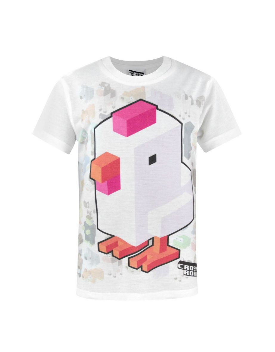 Crossy Road Childrens/Boys Official All-Over Sublimation Character Design T-Shirt - Solid White