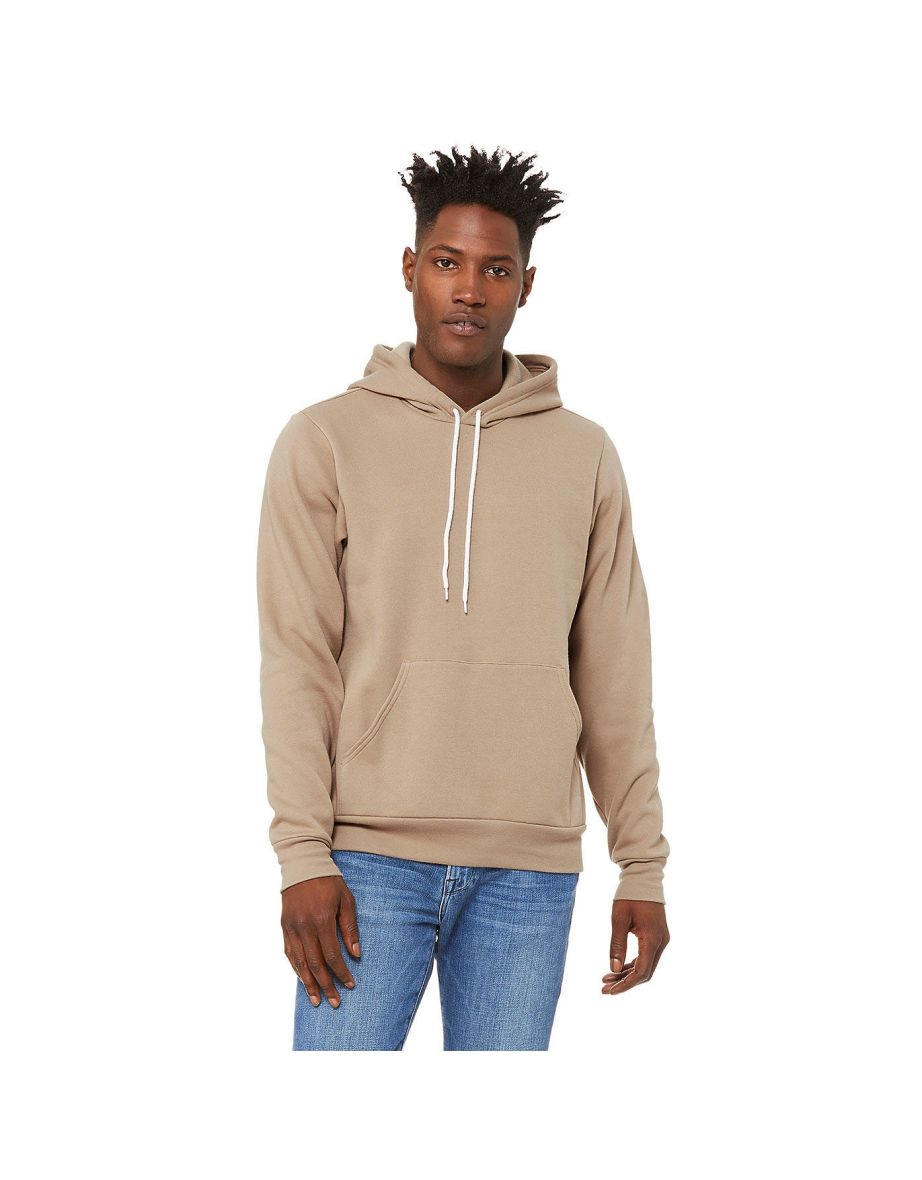 Bella + Canvas Unisex Pullover Polycotton Fleece Hooded Sweatshirt / Hoodie - Tan - 3