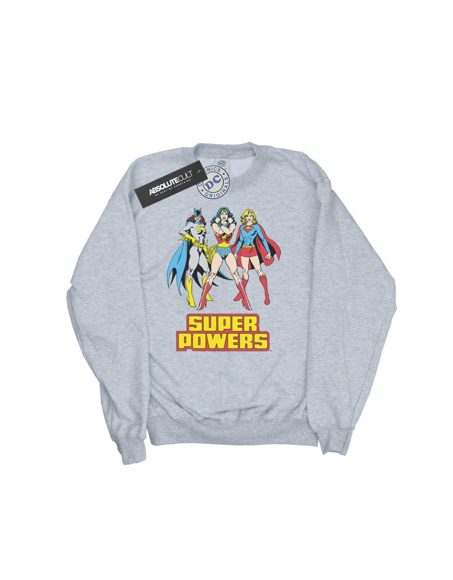 DC Comics Girls Wonder Woman Super Power Group Sweatshirt - Sports Grey
