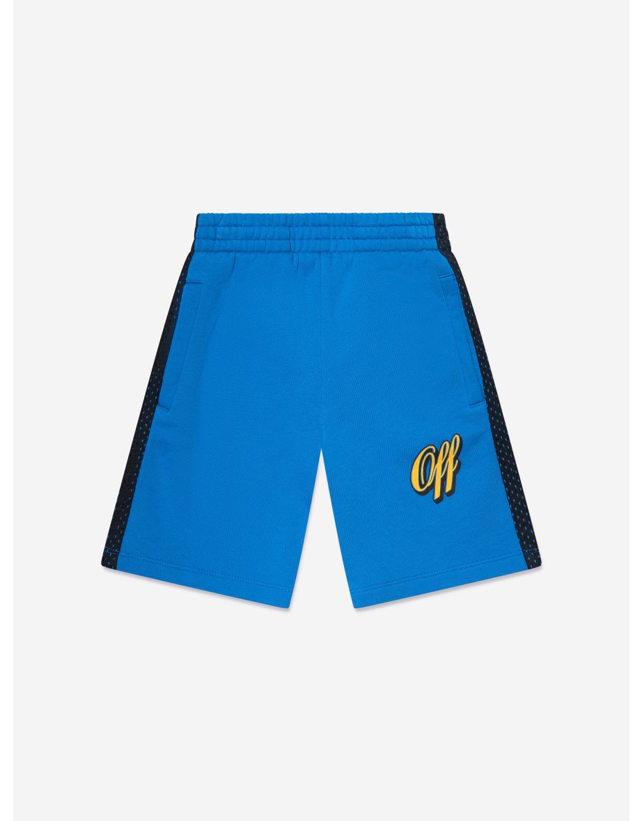 Boys Baseball Logo Mesh Shorts in Blue