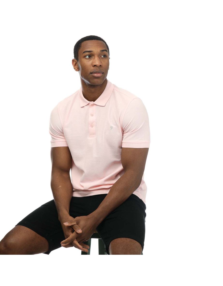 Men's Farah Cove Organic Modern Fit Polo Shirt in Pink - 3