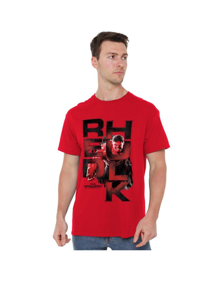 Captain America: Brave New World Mens Red Hulk Logo T-Shirt - Red