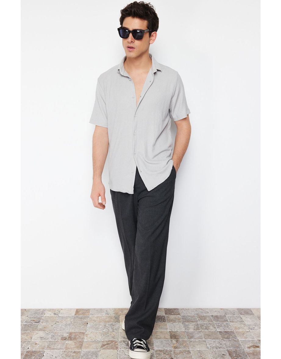 Gray Men's Regular Fit Short Sleeve Shirt