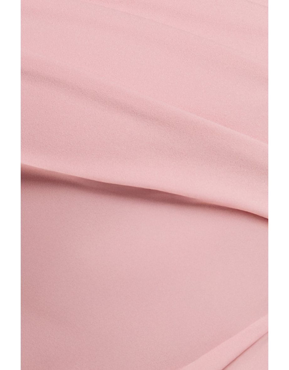 Goddiva One Shoulder Scuba Crepe Evening Maxi Dress - Blush Pink - 3