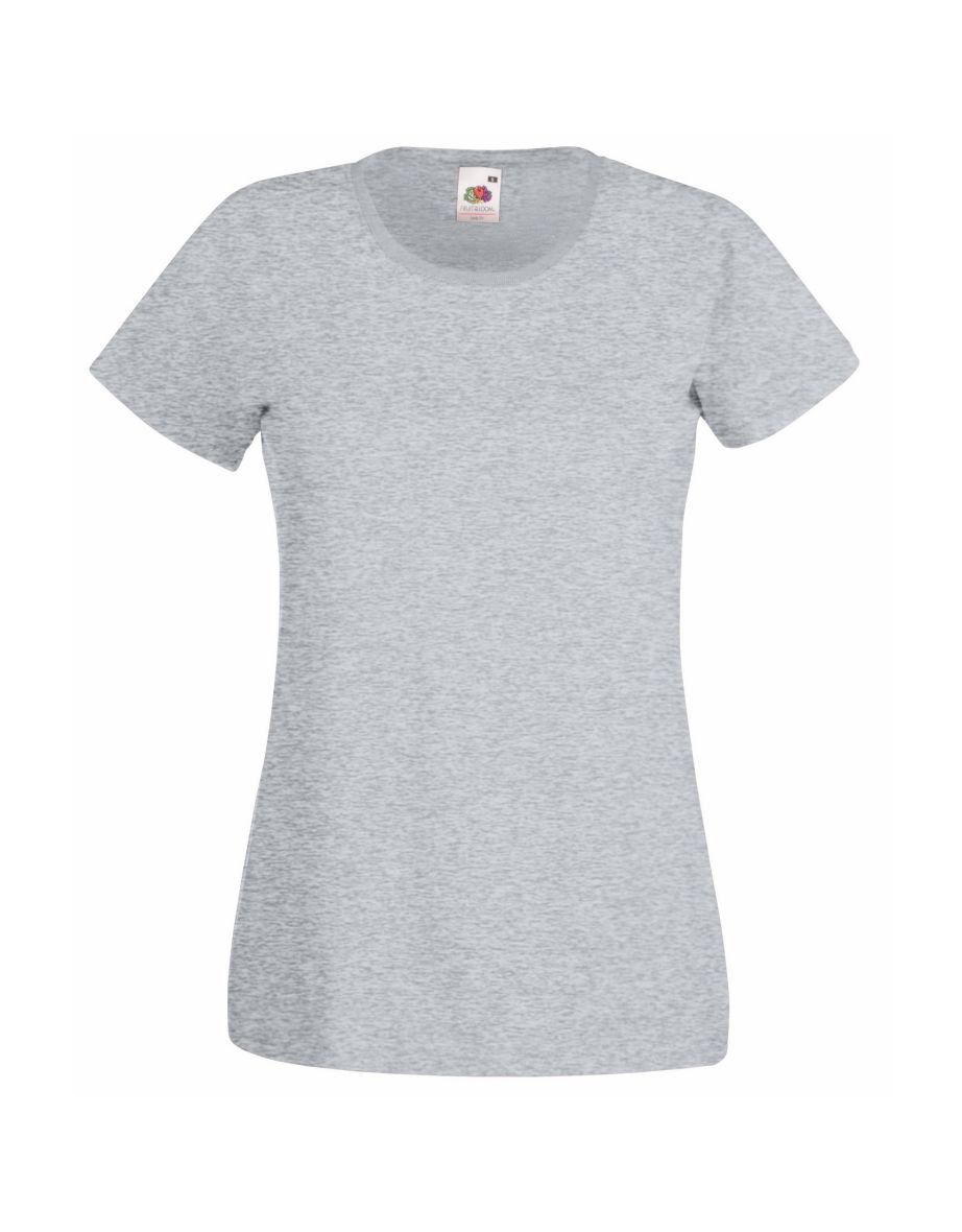 Fruit Of The Loom Ladies/Womens Lady-Fit Valueweight Short Sleeve T-Shirt (Pack Of 5) - Heather Grey