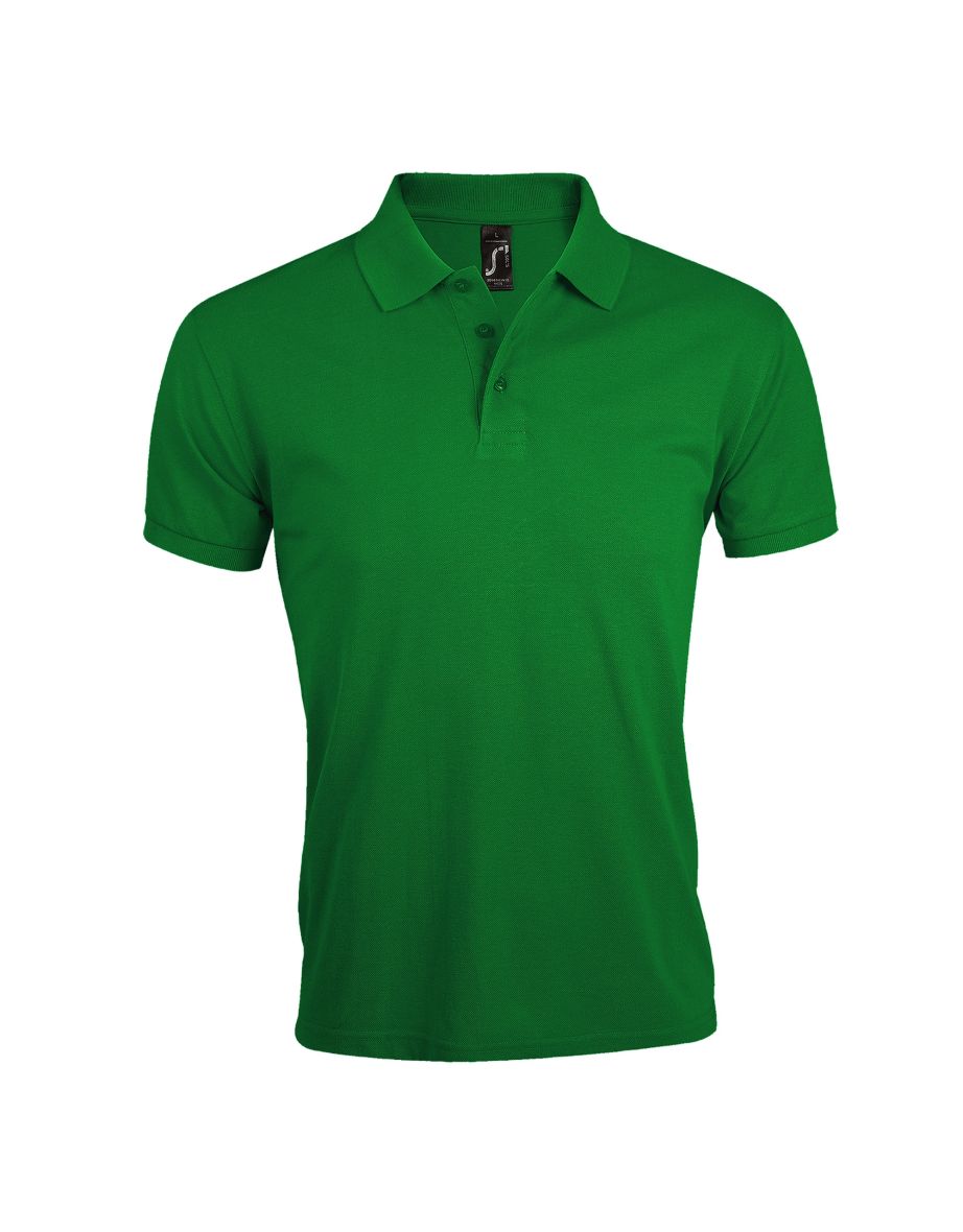 SOLs Mens Prime Pique Plain Short Sleeve Polo Shirt - Kelly Green