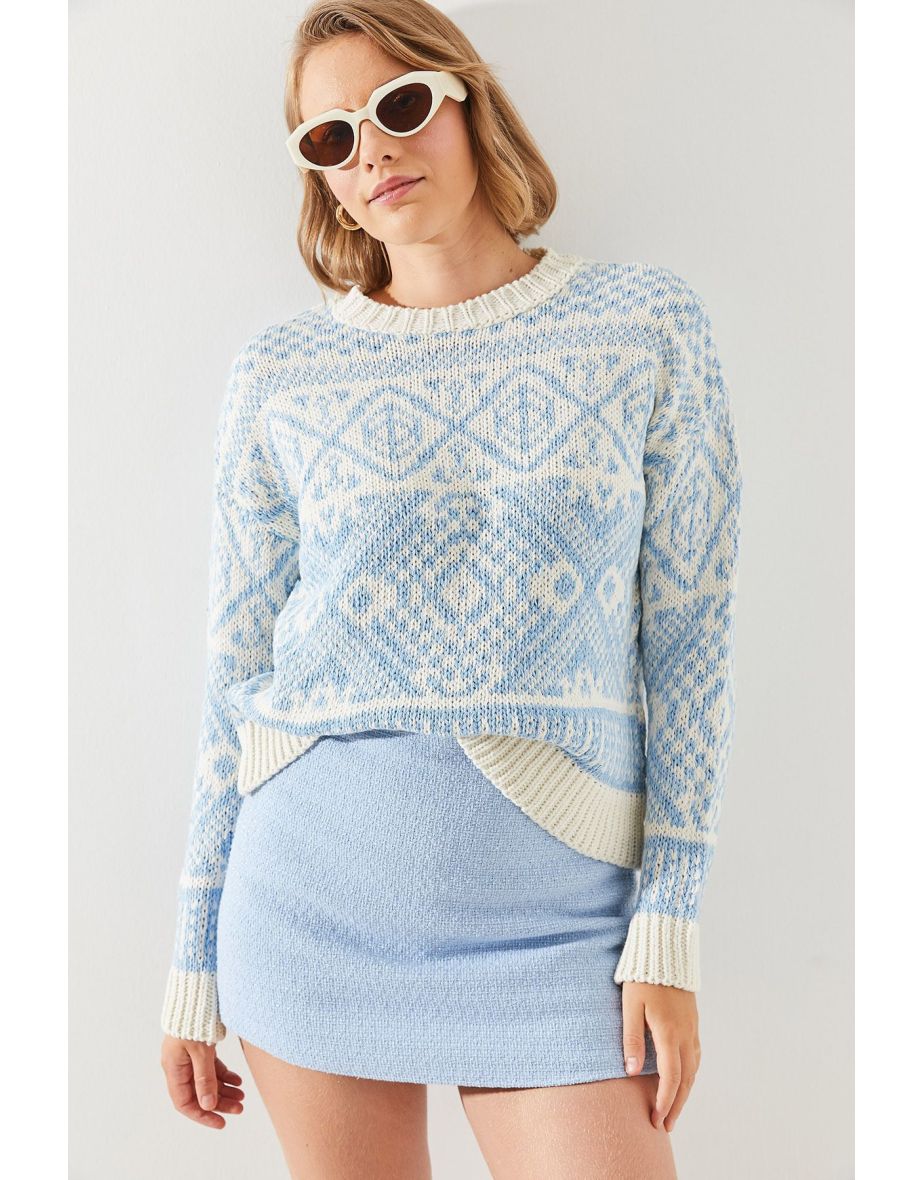 Women's Jacquard Sweater - 5
