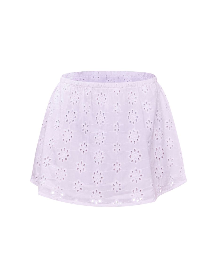 White Broderie Mini Skirt - 5