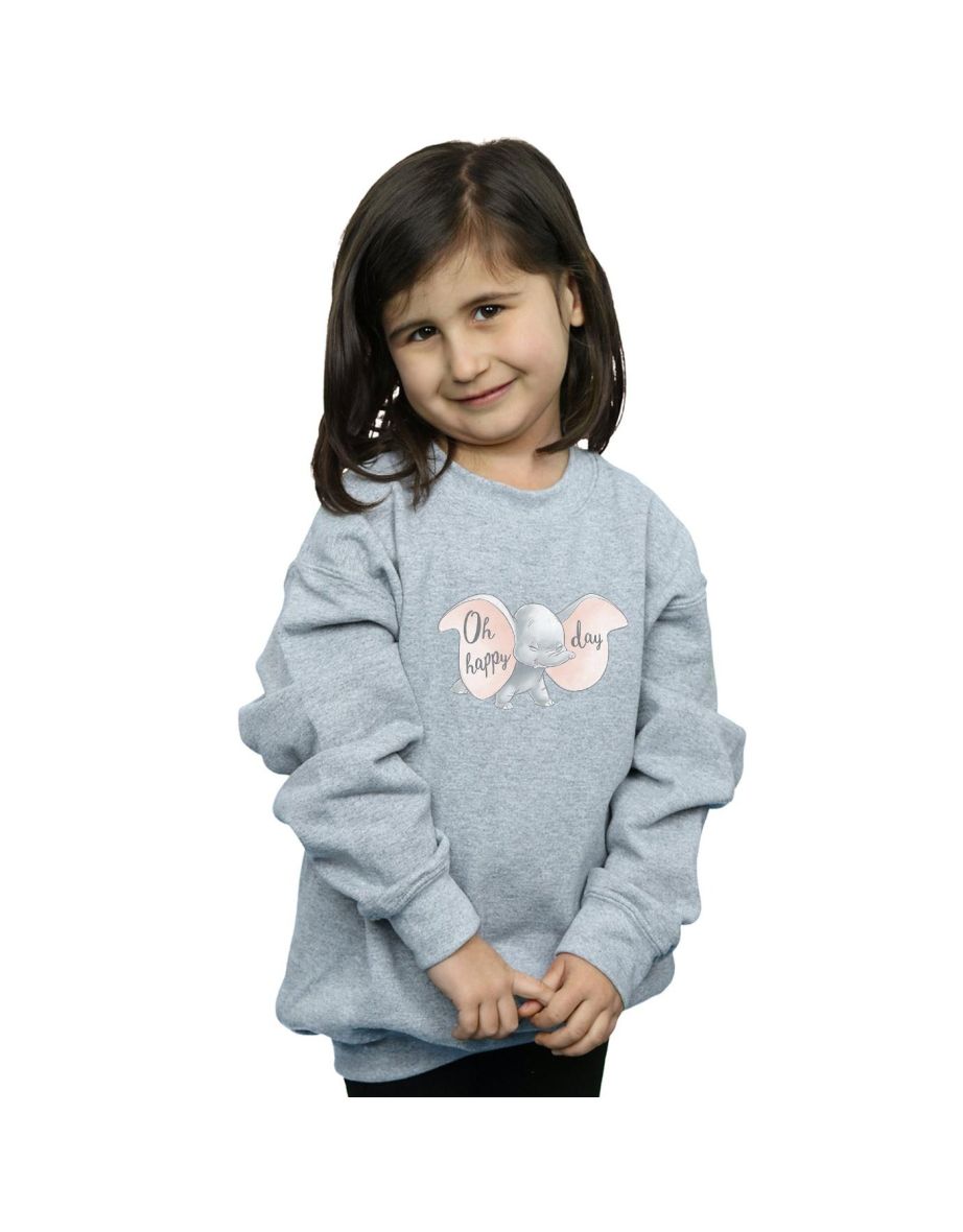 Disney Girls Dumbo Happy Day Sweatshirt - Sports Grey