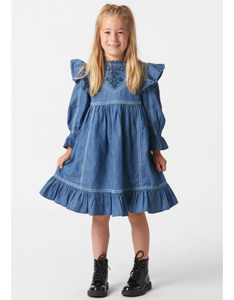 Embroidered yoke dress