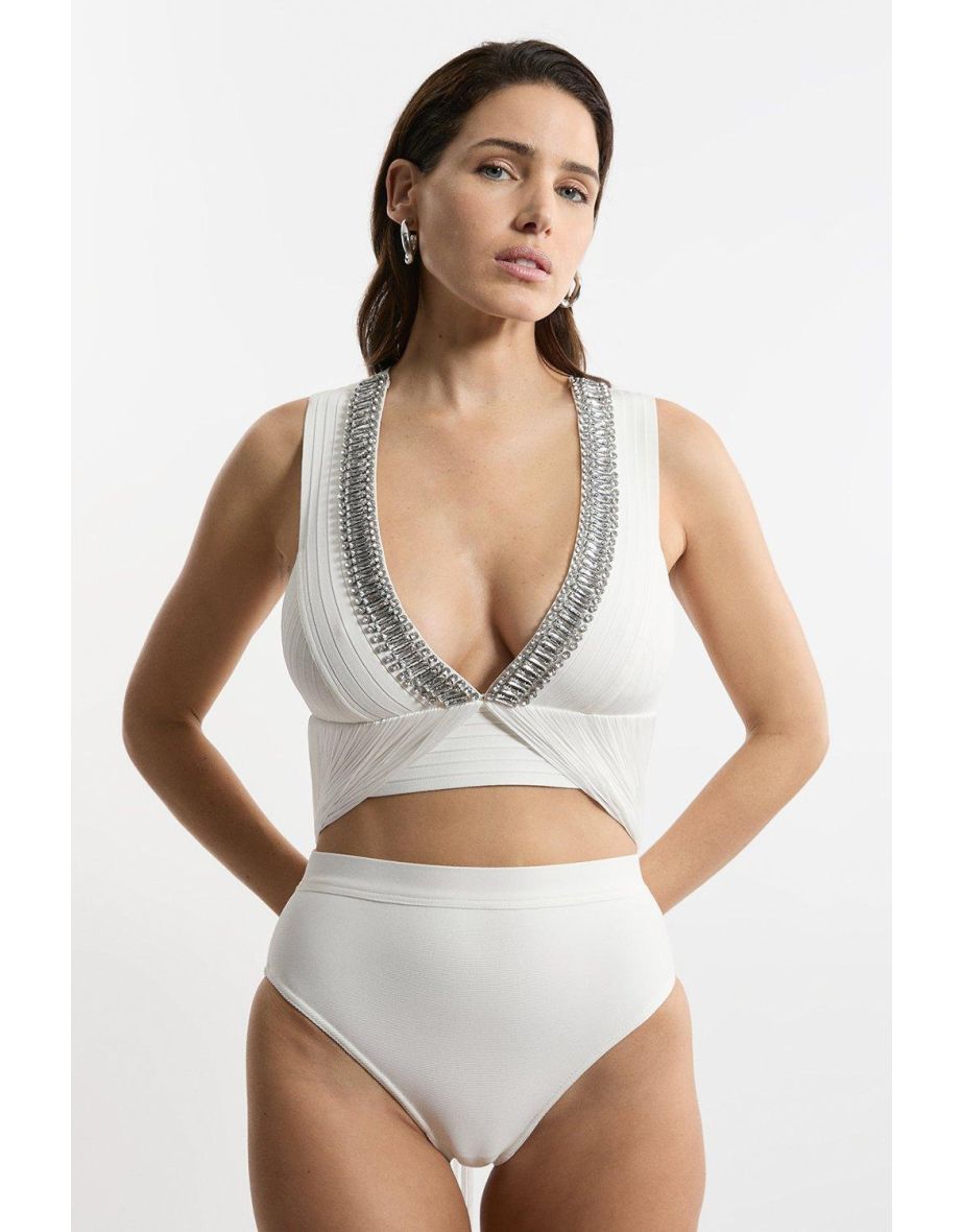 High Waisted Bandage Bikini Bottoms