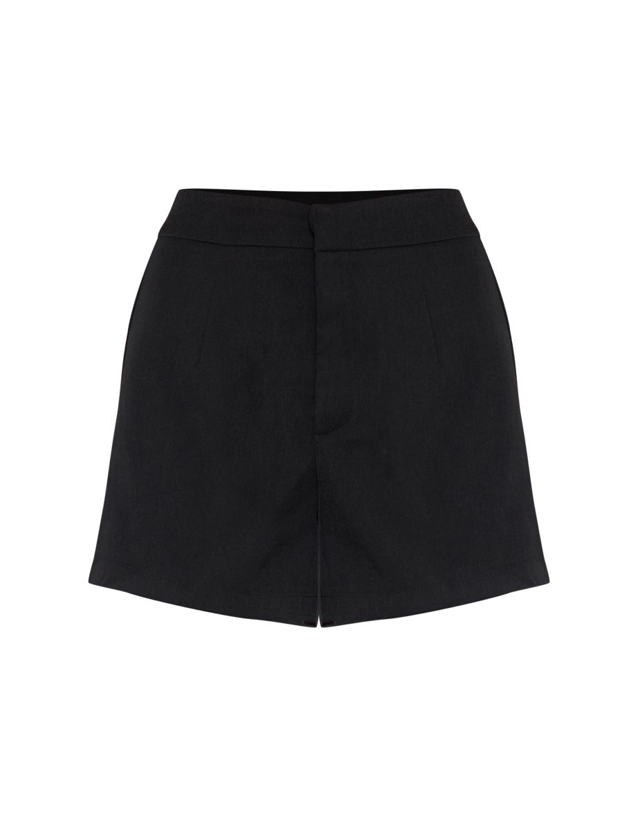 Black Tailored High Waist Shorts - 5