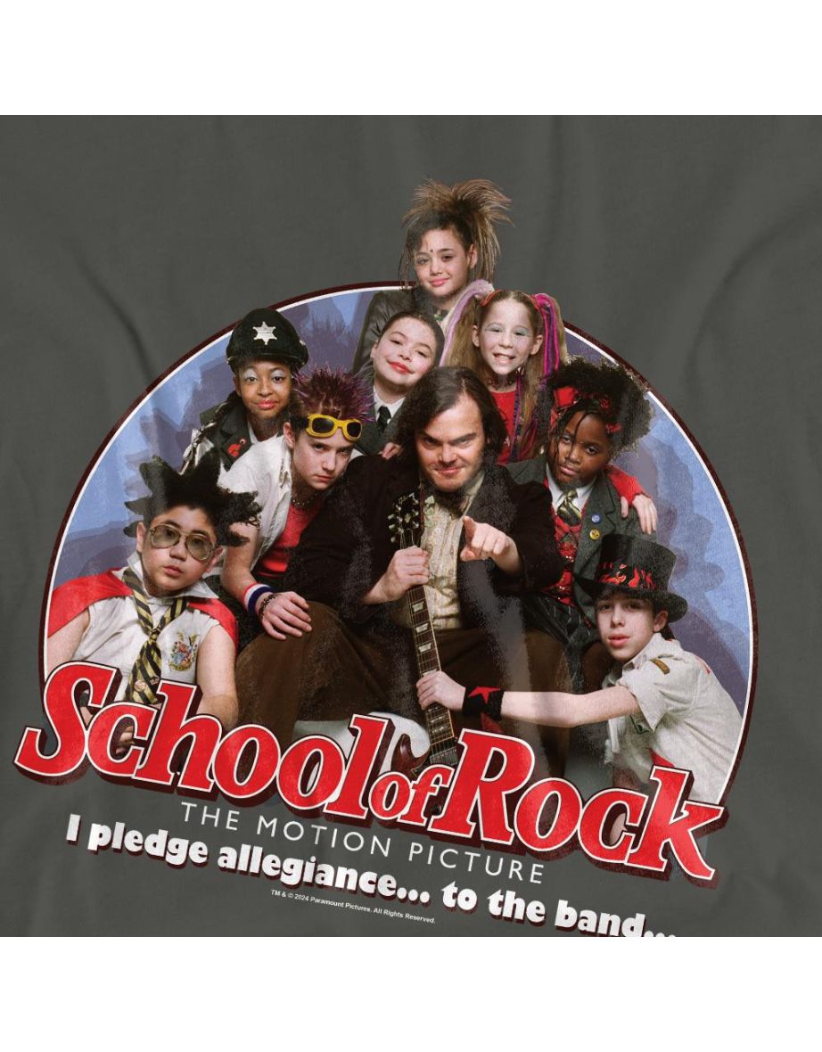School of Rock Unisex Adult I Pledge Allegiance T-Shirt - Charcoal - 3
