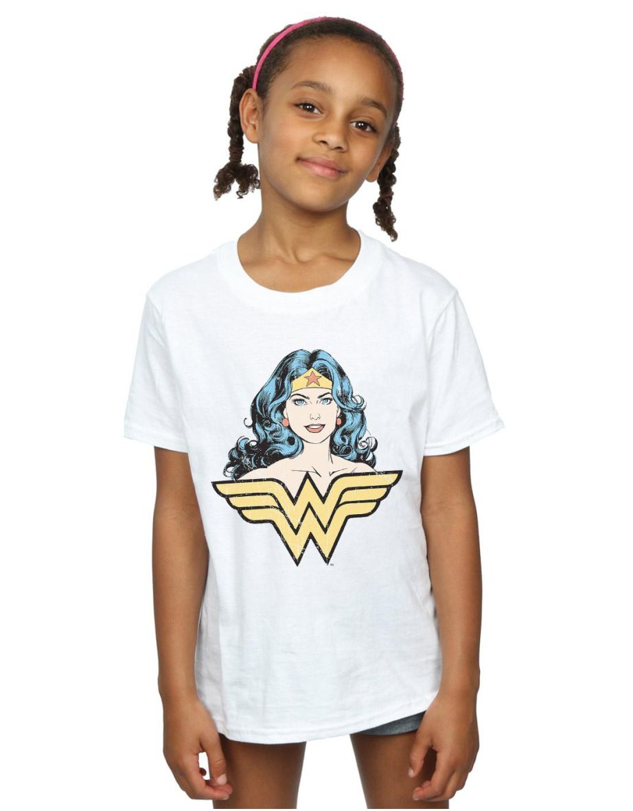 Wonder Woman Girls Gaze Cotton T-Shirt - White - 3