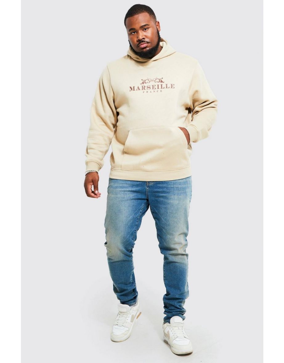 Plus Marseille City Print Hoodie - sand - 2