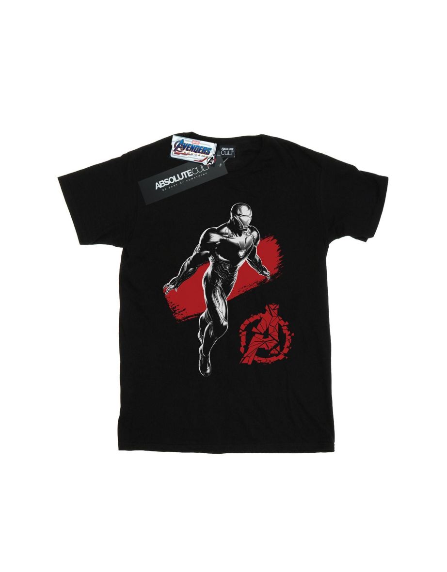 Marvel Mens Avengers Endgame Mono Iron Man T-Shirt - Black - 1