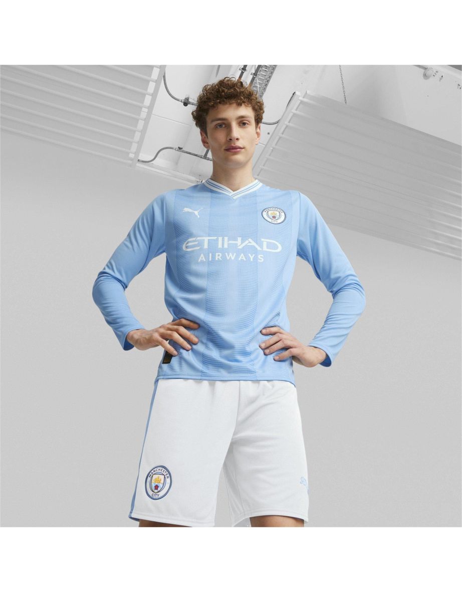Men's Puma Manchester City 2023/24 Replica Home LS Jersey in Blue