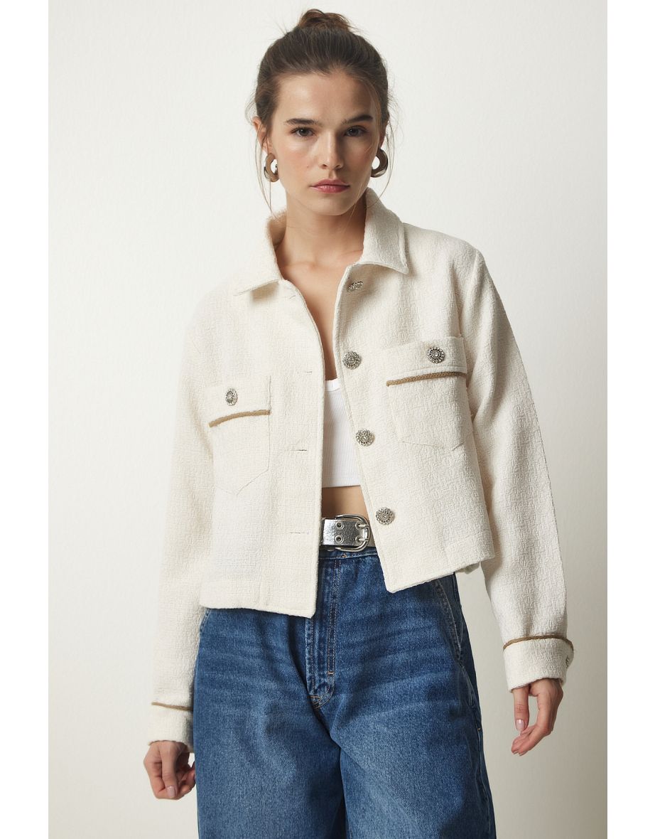 Short cream jacket womens sale