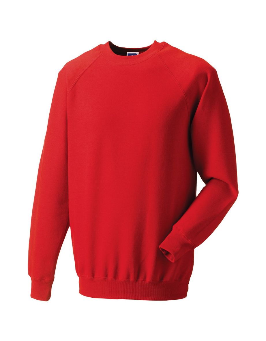 Russell Mens Spotshield Raglan Sweatshirt - Bright Red