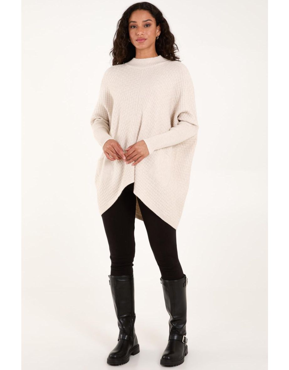 Basket Weave High Neck Jumper