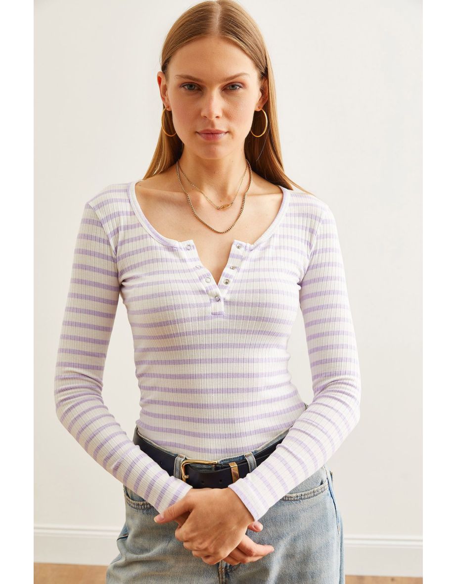 Women's Thick Ribbed Lilac Plaid Camisole top - 5