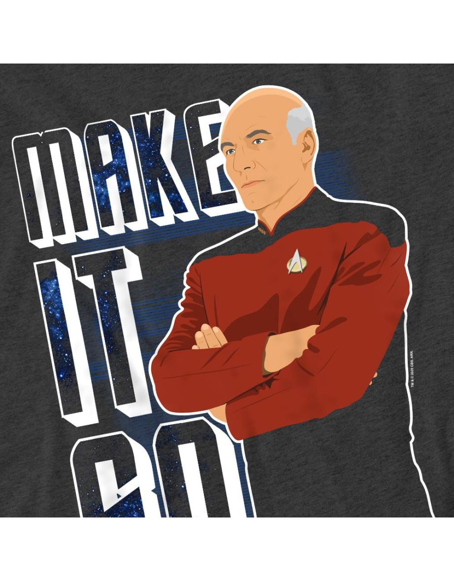 Star Trek: The Next Generation Unisex Adult Make It So T-Shirt - Charcoal - 3
