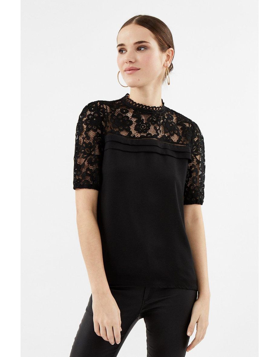 Sleeved Lace Shell Top